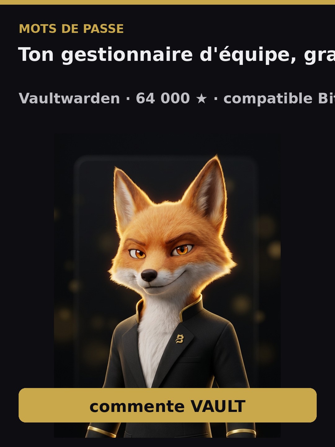 Vaultwarden — ton gestionnaire de mots de passe d'équipe, gratuit et chez toi